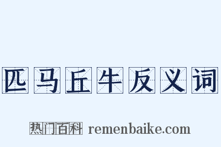 匹马丘牛反义词是什么意思的图片